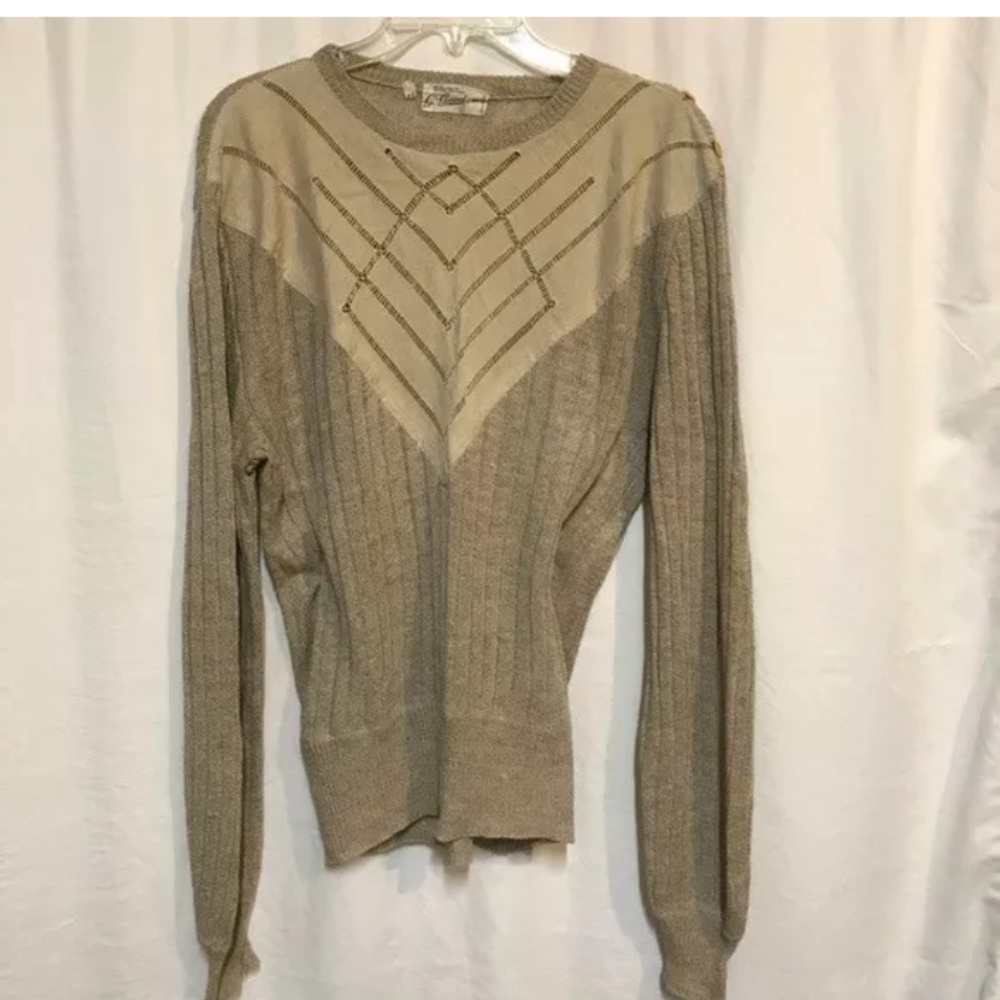 Vintage G. Gucci linen button sweater Sz 14